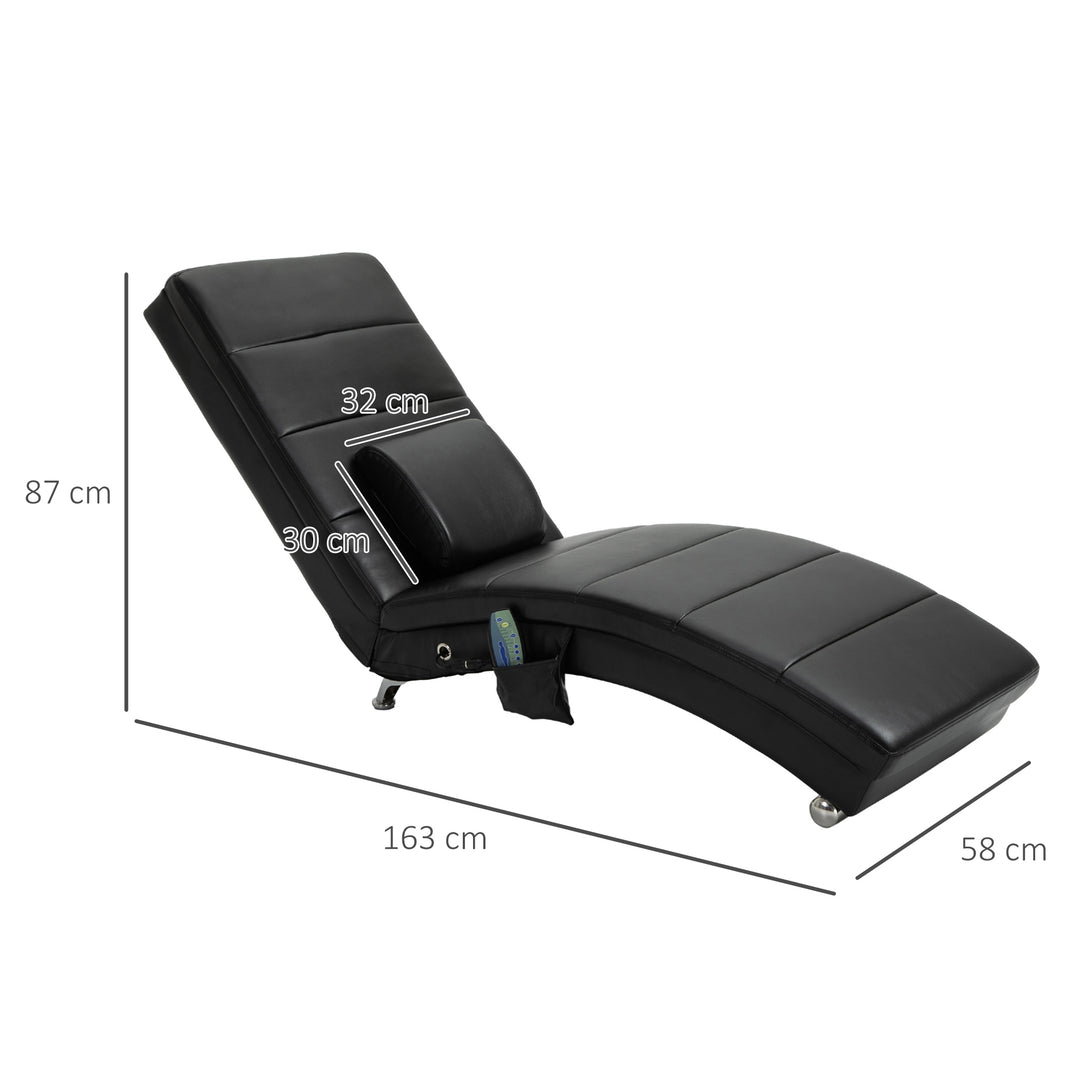 Afslappende lænestol med massagefunktion ergonomisk høj ryglæn med massagefunktion og hynde med zero-g design lænestol kunstlæder metalskum sort 58 x 163 x 87 cm