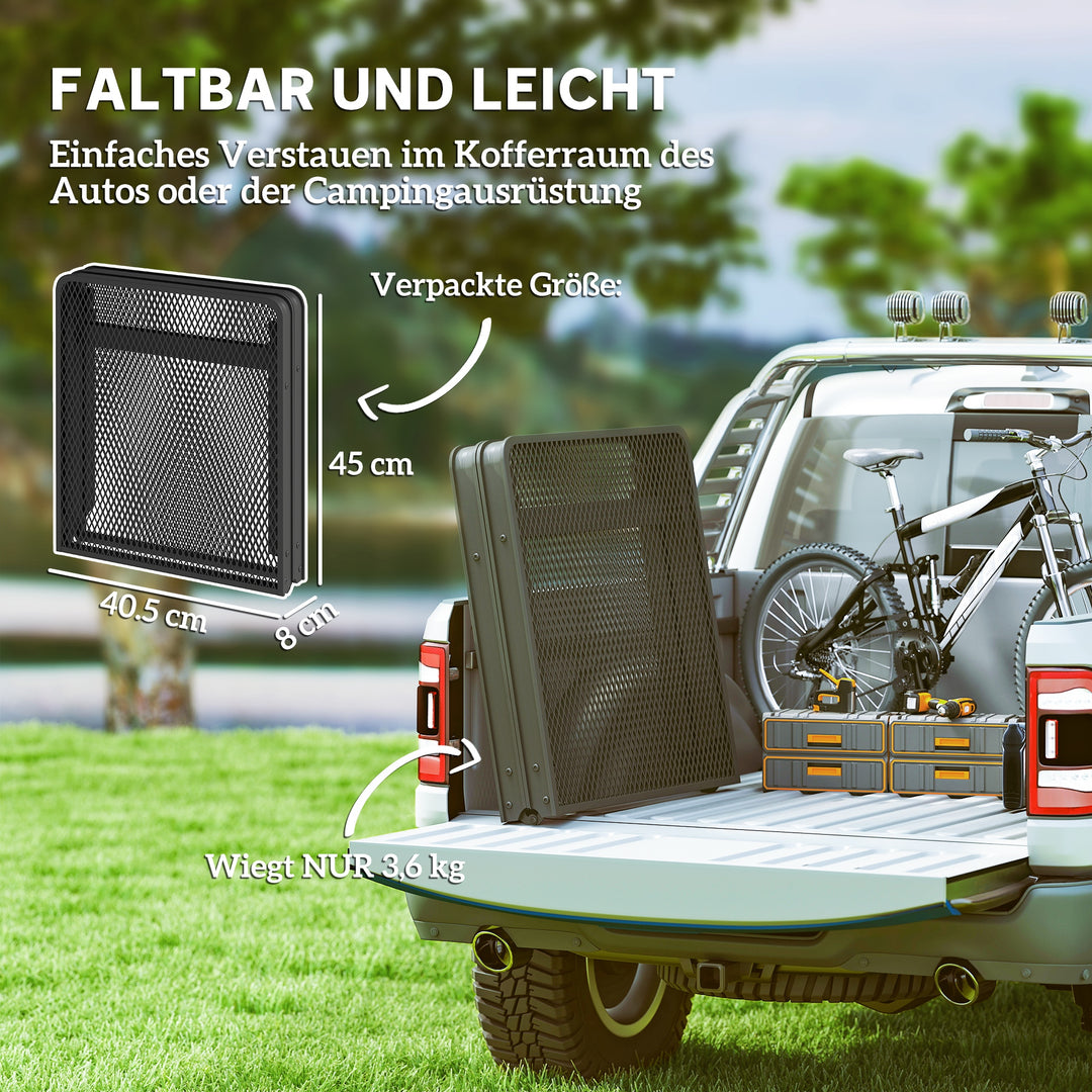 Campingbord højdejusterbart klapbord med metalgitter, foldbart lavet af aluminium