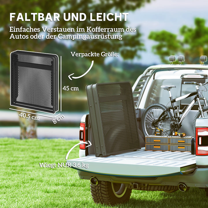 Campingbord højdejusterbart klapbord med metalgitter, foldbart lavet af aluminium