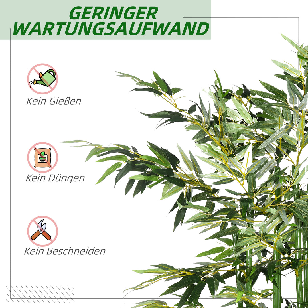 Kunstig bambusplante, kunstig plante, dekorativ plante, realistisk udseende, nem pleje, til hjemmebrug, 180 cm høj, grøn
