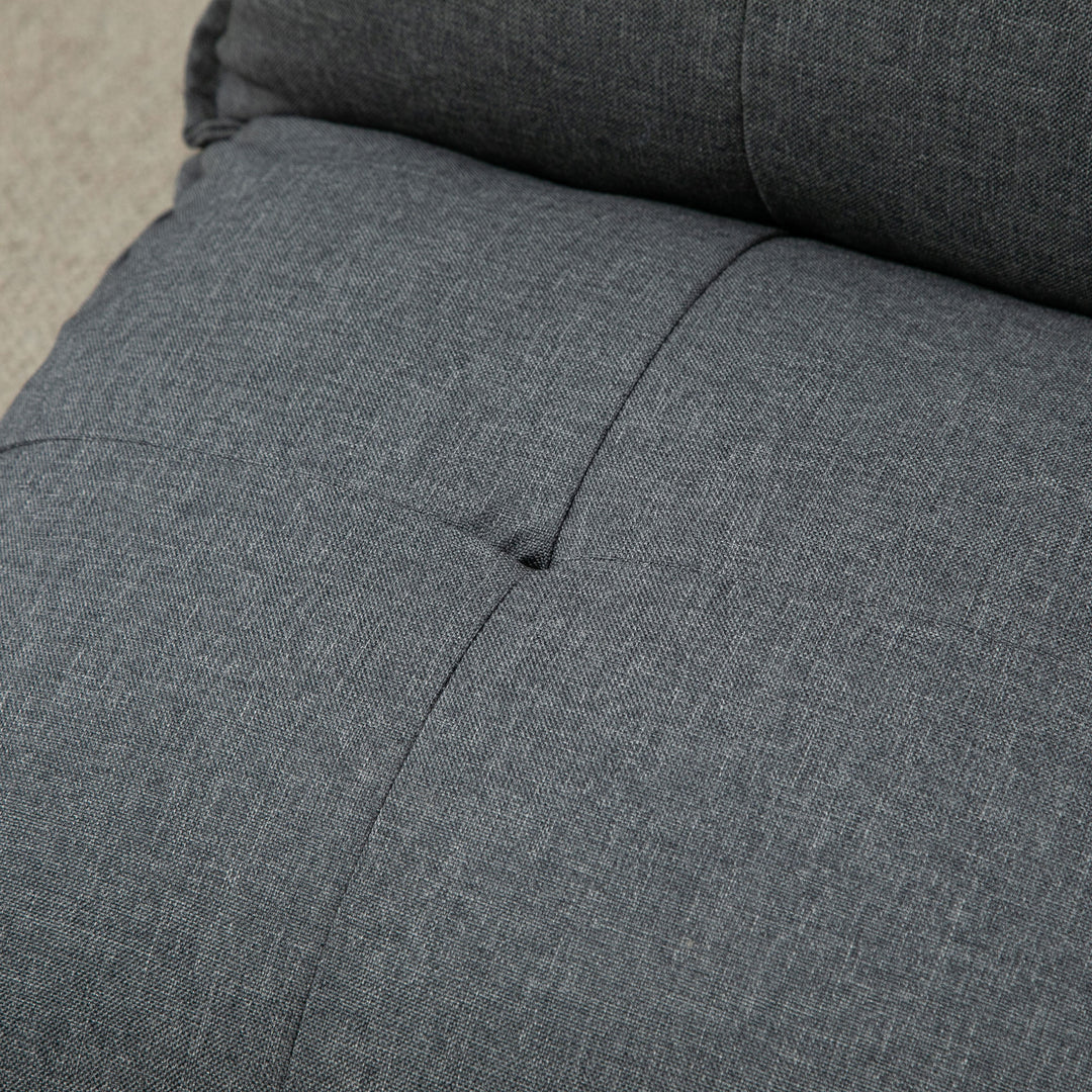 Dyb lænestol, 13 positioner, hørlook, metalstel, 100 x 71 x 54 cm, grå