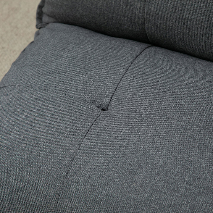 Dyb lænestol, 13 positioner, hørlook, metalstel, 100 x 71 x 54 cm, grå