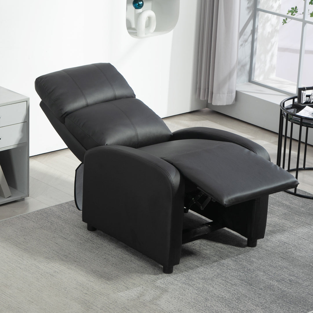 Lænestol tv-stol lænestol med lænefunktion kunstlæder (sort)