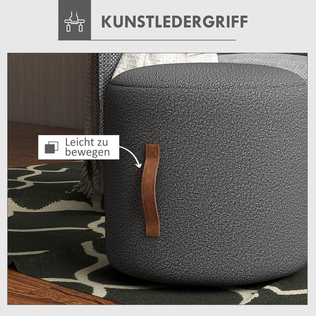 Skammel, fodskammel i moderne design, mørkegrå + brun