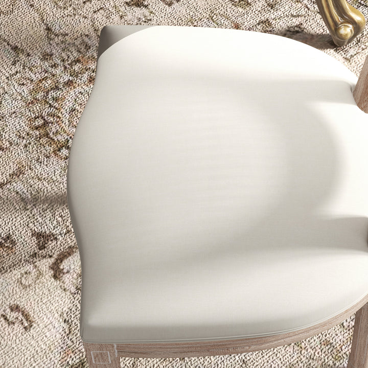 Sæt med 2 spisestue-/køkkenstole, vintage design, fletlook, natur + creme