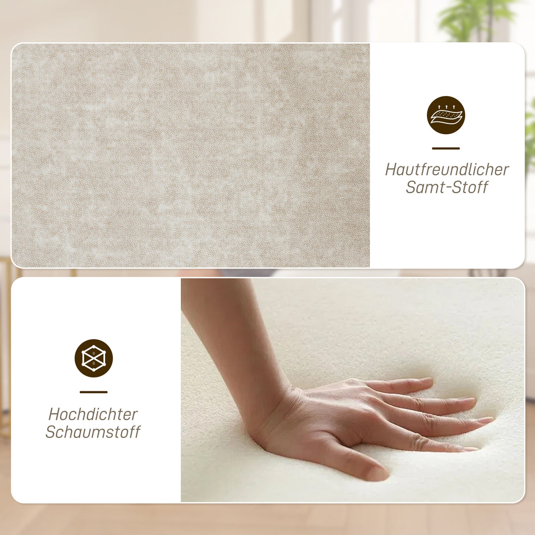 Drejestol, polstret stol med stofbetræk, armlæn, stålben, til stue, soveværelse, kontor, beige