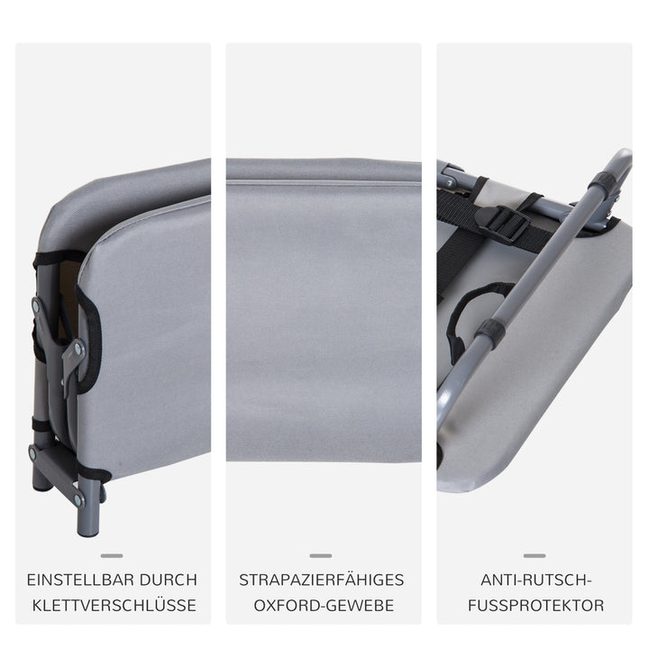 Udendørs hundeseng, foldbar, hævet hundeseng til små hunde, kølende kæledyrsseng med stålramme, kæledyrsseng til udendørs camping, 59 x 46 x 15 cm, grå