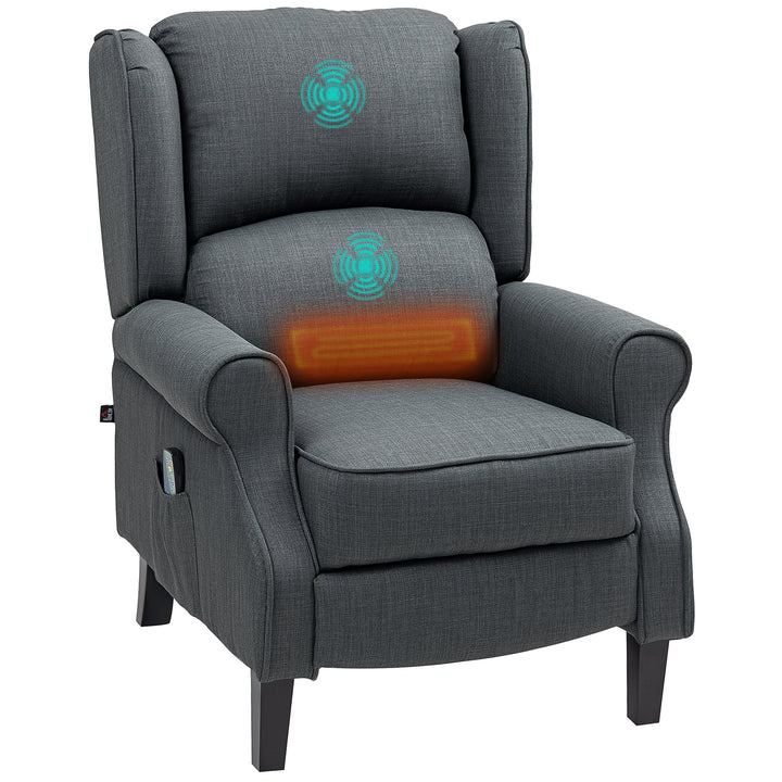 Massagestol med varmefunktion, 2 massagezoner, lænefunktion, op til 150 kg, mørkegrå