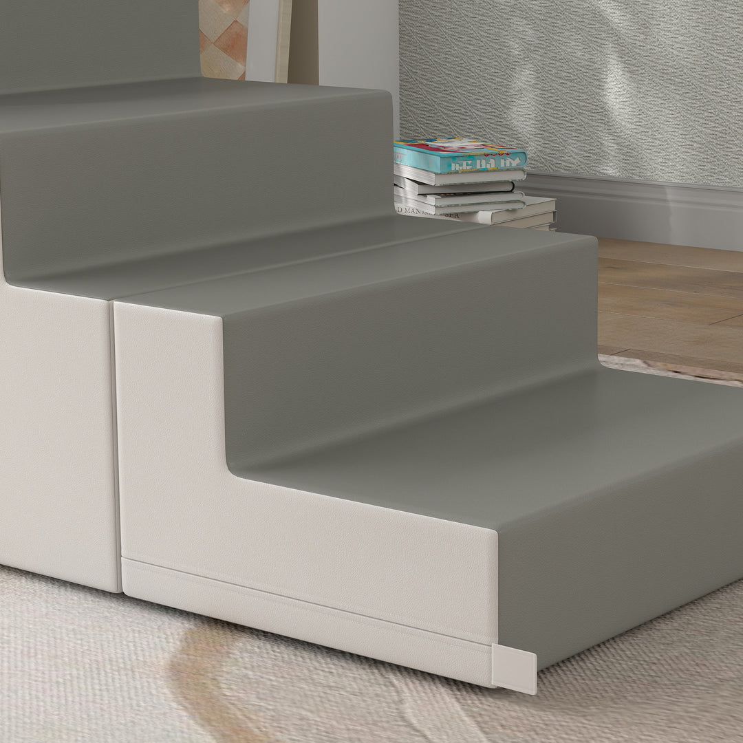 Klatre- og glidelegetøj til børn, fremmer motoriske færdigheder, kunstlæder, epe-skum, 86 x 49 x 47 cm, grå