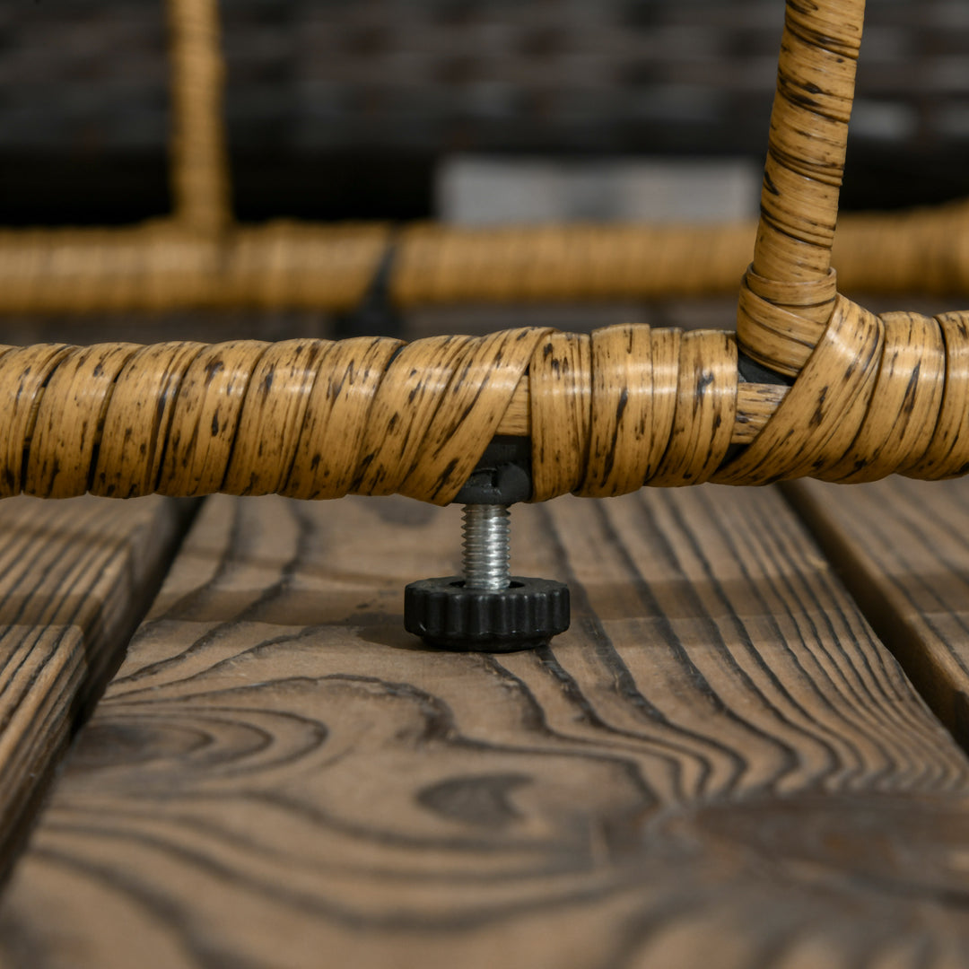 Sæt med 2 haveborde i boho-stil, vejrbestandige, stabelbare, 60 cm x 60 cm x 47 cm, mørkegrå