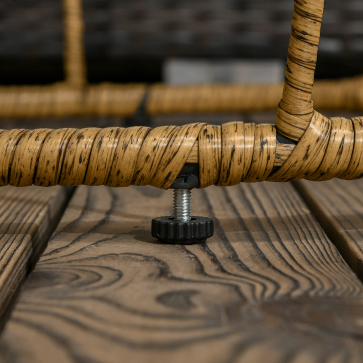 Sæt med 2 haveborde i boho-stil, vejrbestandige, stabelbare, 60 cm x 60 cm x 47 cm, mørkegrå