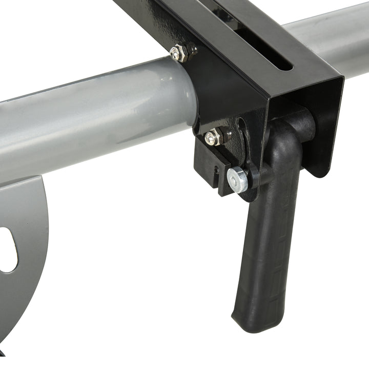 Bundramme til geringssave, arbejdsbord til gerings- og tværsave, savramme, geringssav, stål, sort + sølv, sideforlænger 123,5-245 cm