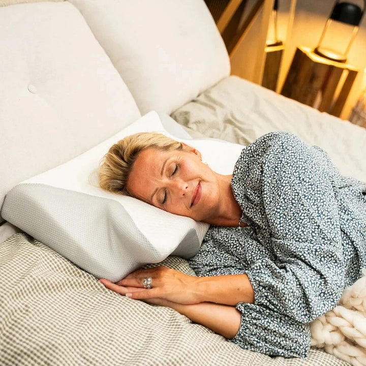 Nakketerapipude Memory Foam Lysegrå Ortopædisk Ergonomisk Smertelindring