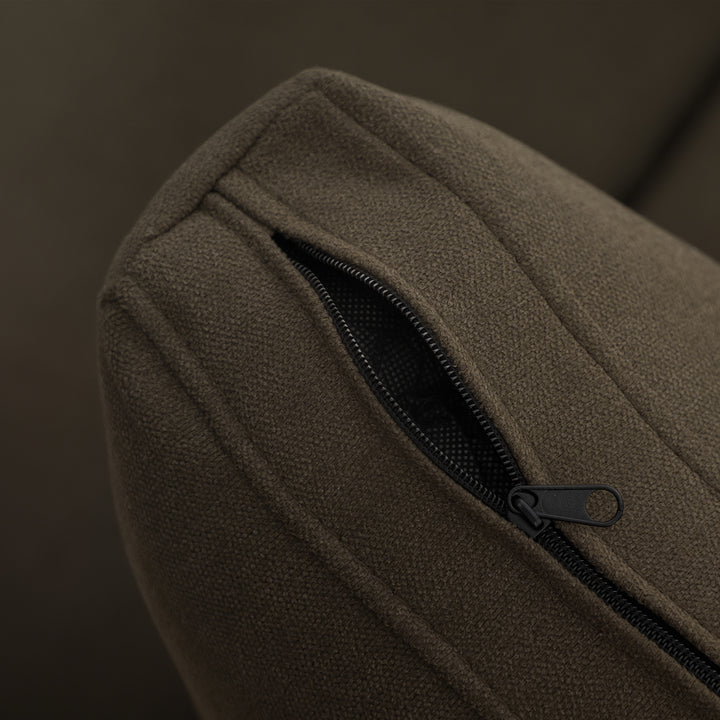 To-personers sofa med opbevaring, fløjlsbetrukket sofa med ryghynder til stue, soveværelse, kontor, brun