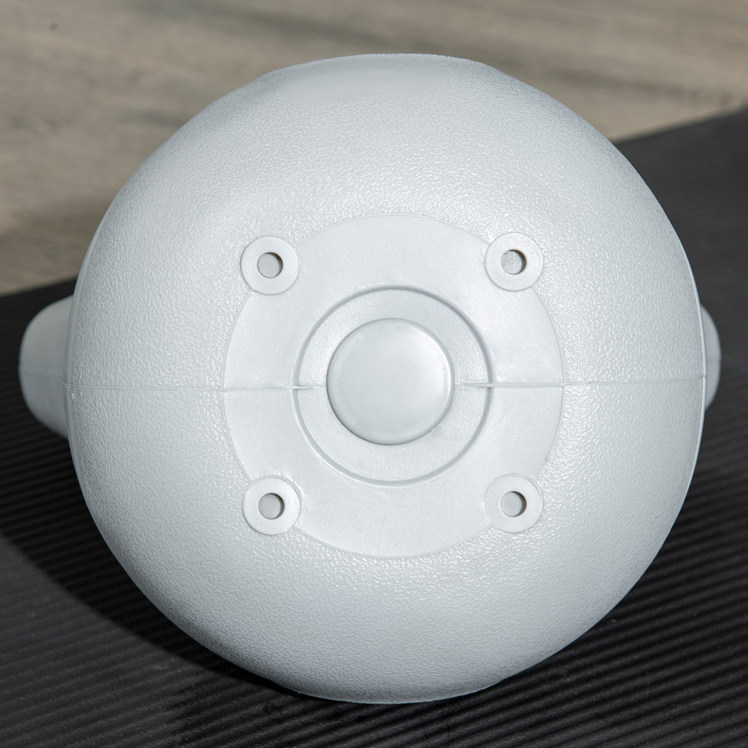 Kettlebell, 12 kg, flad bund, stort håndtag, plastbelægning, blå, 24 x 17 x 28 cm