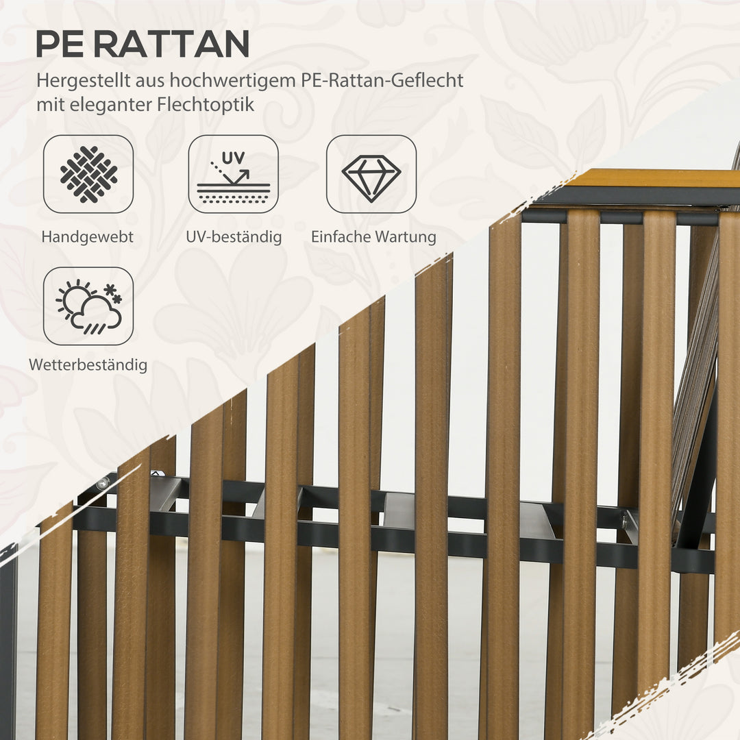 Havemøbelsæt med 3 dele, siddehynder, trædekor, rustfri metalramme, grå