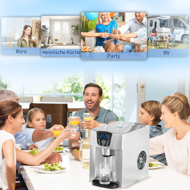 Isterningmaskine isterningmaskine, timerfunktion, 1,2 l vandtank, sølv