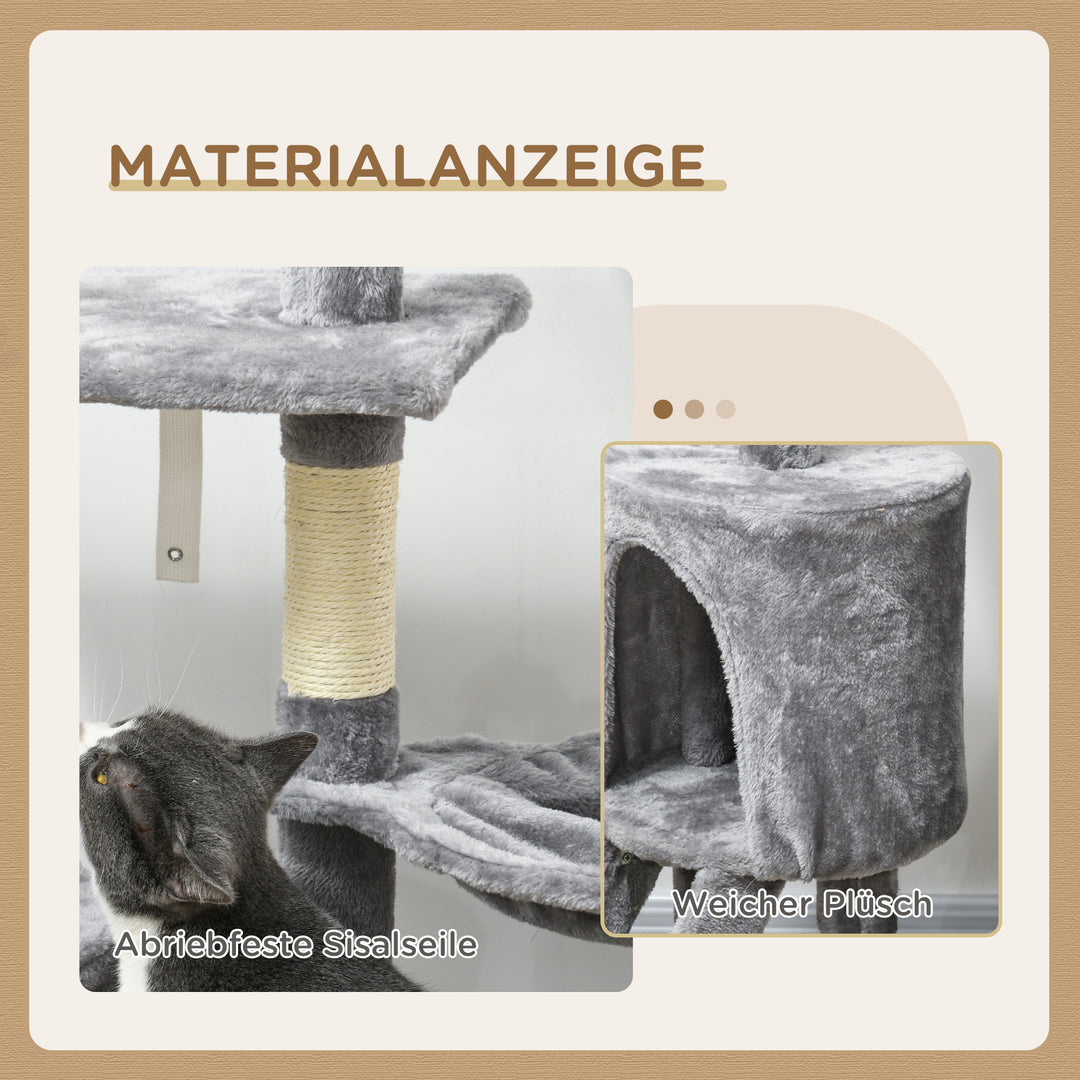 Kradsetræ, kradsetræ, kradsetræ til kat, trappe, legetøj, 50 x 35 x 134,2 cm, grå