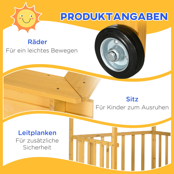 Sandkasse med legehus, sandkasse med tag, 133 x 129 x 137,5 cm, naturlig + blå