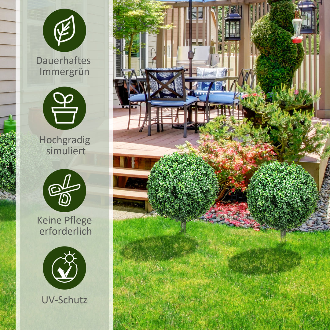 Kunstig buksbom sæt med 2, realistisk, vejrbestandig, nem at vedligeholde, 70 cm