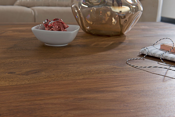 Massivt sheesham sofabord 90 cm Design sofabord mørkebrunt landligt bord