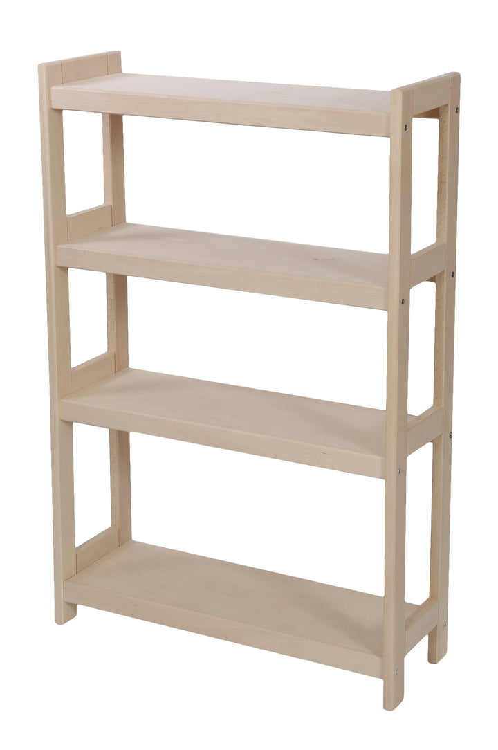 Bogreol i bøgetræ, 4 hylder, 107x60x25 cm