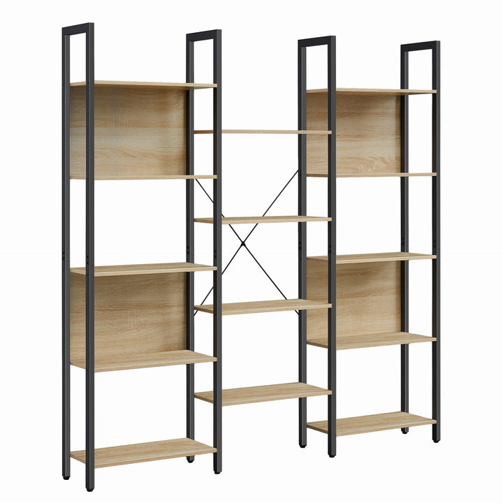 Dobbelt bogreol med 14 hylder – sonoma, loft stil
