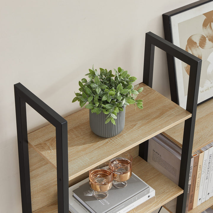 Dobbelt bogreol med 14 hylder – sonoma, loft stil