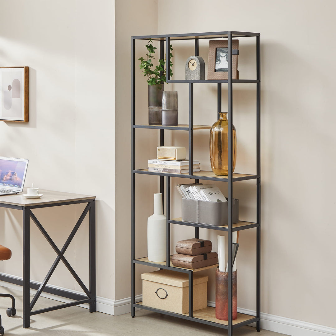 Bogreol med 6 hylder – sonoma, loft stil