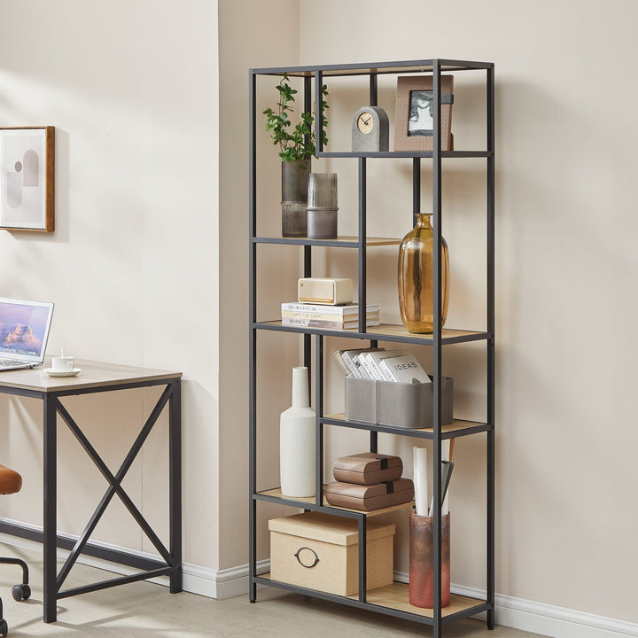 Bogreol med 6 hylder – sonoma, loft stil