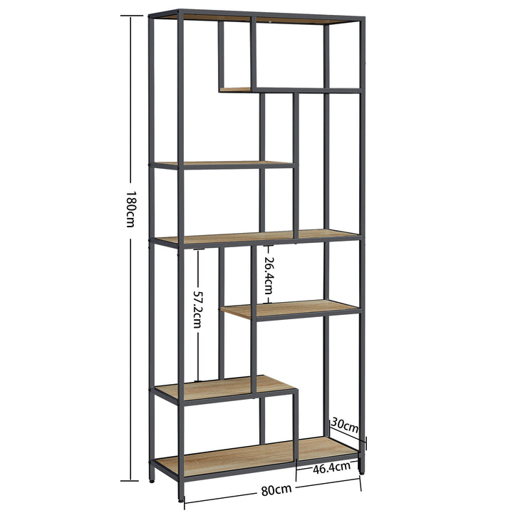 Bogreol med 6 hylder – sonoma, loft stil