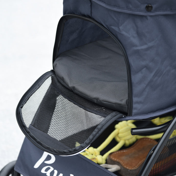 Hundeklapvogn op til 10 kg sammenklappelig gulvkurv hynde sidelomme 81 cm x 48 cm x 99 cm grå