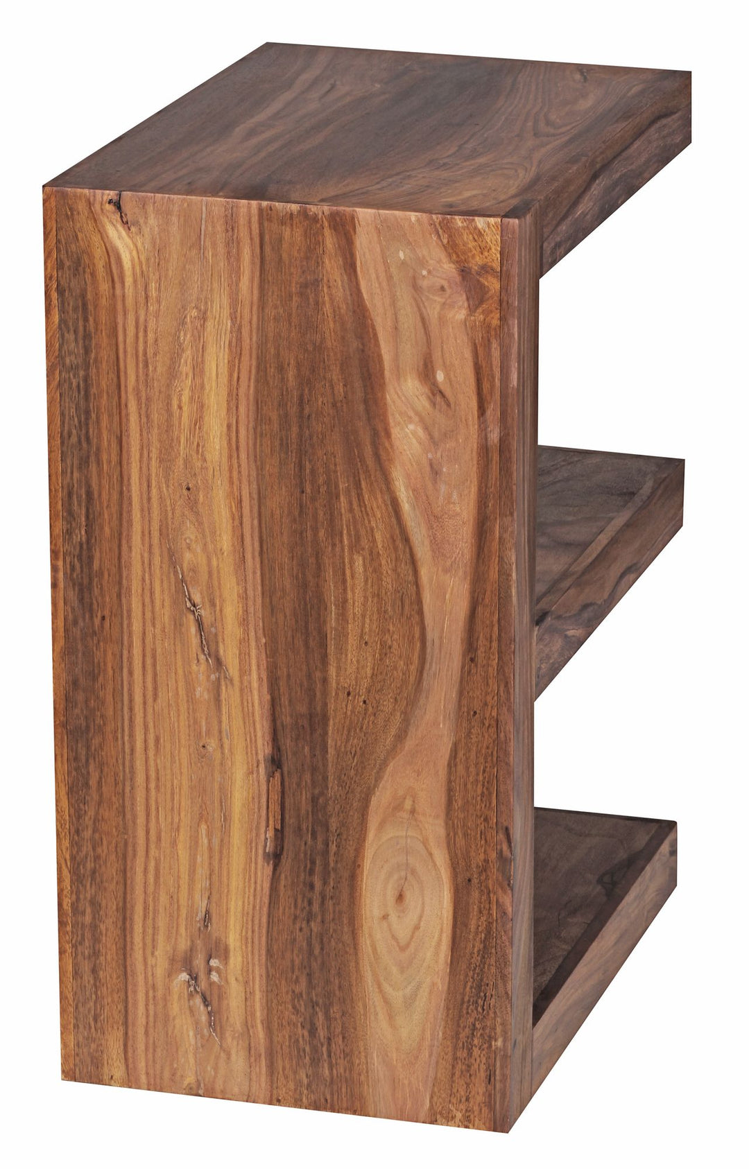 MUMBAI sidebord, massivt sheeshamtræ, E Cube, 60 cm højt, stuebord, brunt design, landlig stil, sofabord
