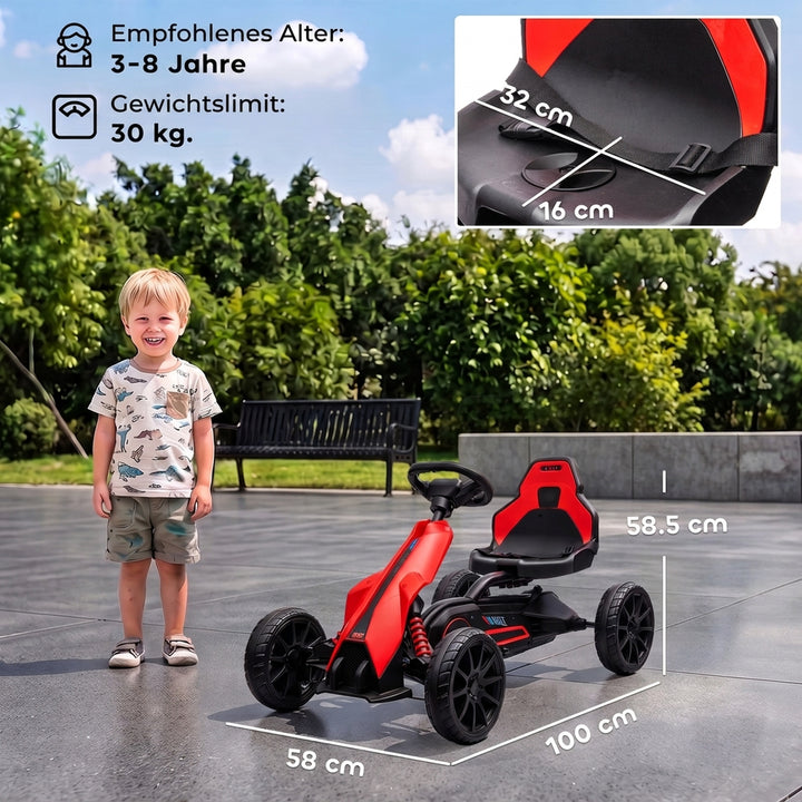 Elektrisk gokart til børn 12V 3-5 km/t gokart til 3-8-årige, rød