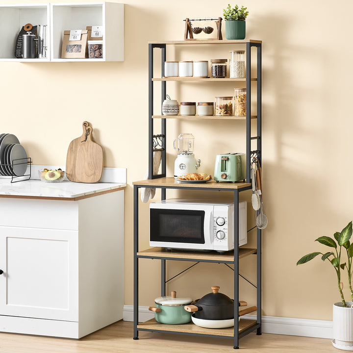 Køkkenskab / køkkenreol – sonoma eg / sort | funktionel loftstil