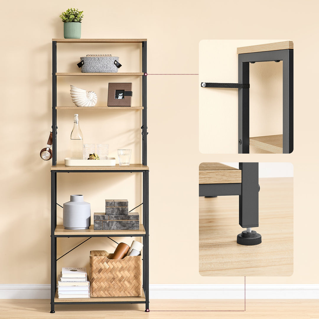 Køkkenskab / køkkenreol – sonoma eg / sort | funktionel loftstil