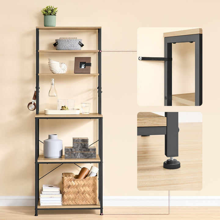 Køkkenskab / køkkenreol – sonoma eg / sort | funktionel loftstil
