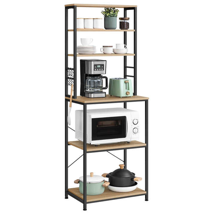 Køkkenskab / køkkenreol – sonoma eg / sort | funktionel loftstil