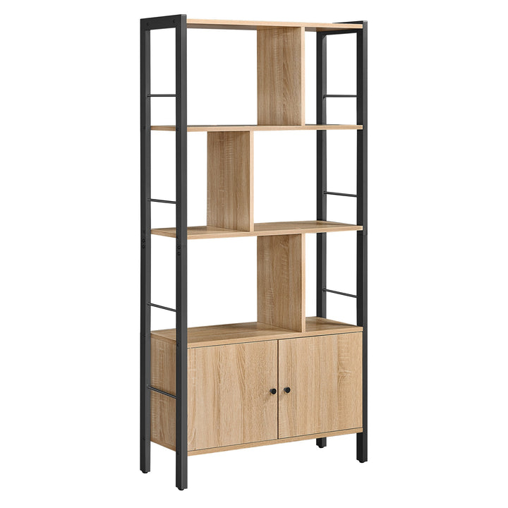 Reol / hylde til bøger og dekoration – sonoma eg / sort | moderne loftstil