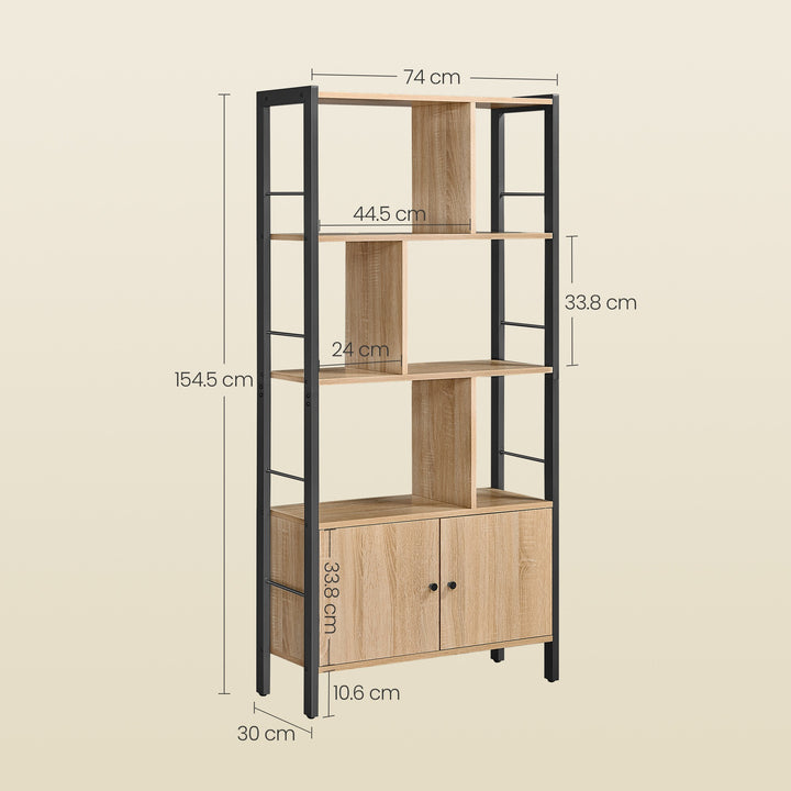 Reol / hylde til bøger og dekoration – sonoma eg / sort | moderne loftstil