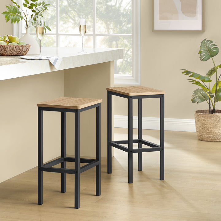 2 styks barstole – sonoma eg / sort | loftstil