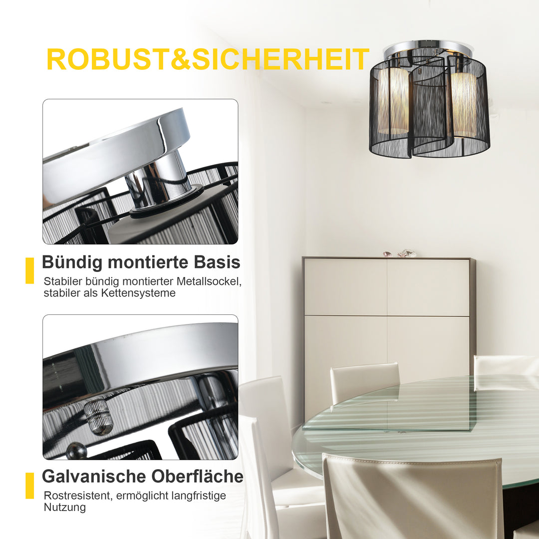 Loftlampe med 2 pærer e27 badeværelseslampe moderne køkkenlampe lampe til soveværelse, badeværelse, køkken, stue hvid ø47,5 x 33 cm (uden pærer)