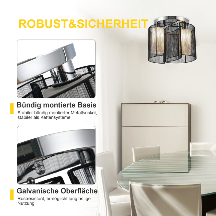 Loftlampe med 2 pærer e27 badeværelseslampe moderne køkkenlampe lampe til soveværelse, badeværelse, køkken, stue hvid ø47,5 x 33 cm (uden pærer)