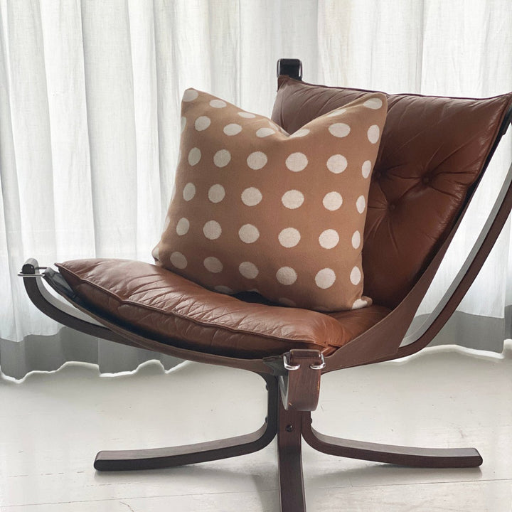 Astrid Pillow-Cover Brown, Soft Jacquard strikket bomuld