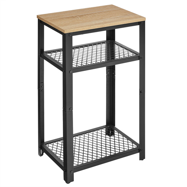 Sofabord / natbord med 2 hylder – sonoma eg / sort | loftstil