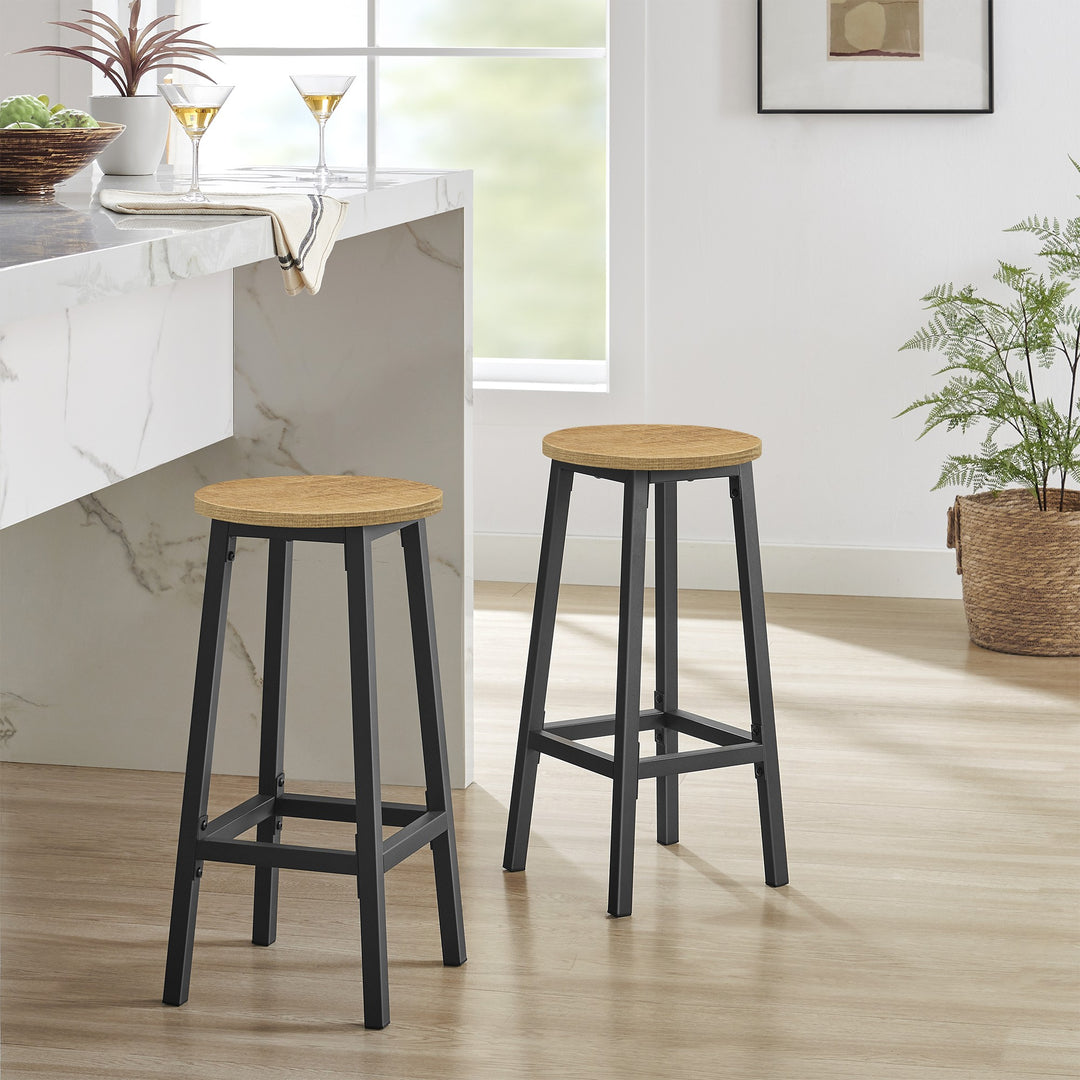 Barstol / høj skammel – eg / sort | moderne loftstil