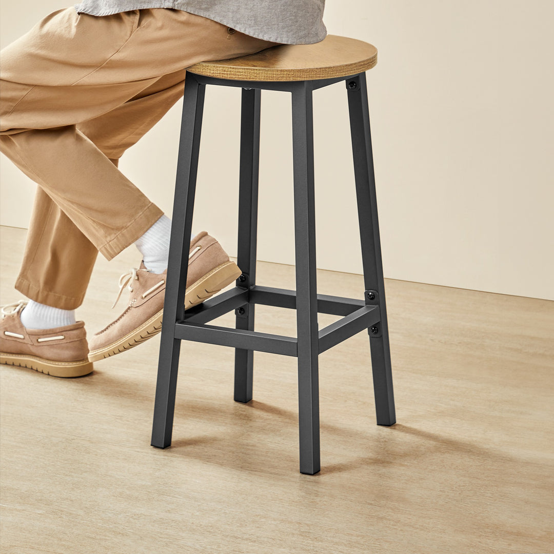 Barstol / høj skammel – eg / sort | moderne loftstil