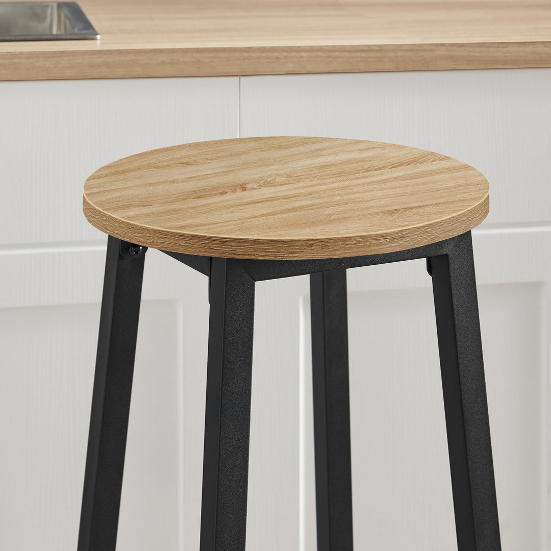 Barstol / høj skammel – sonoma eg / sort | moderne loftstil