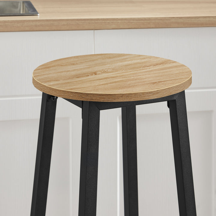 Barstol / høj skammel – sonoma eg / sort | moderne loftstil