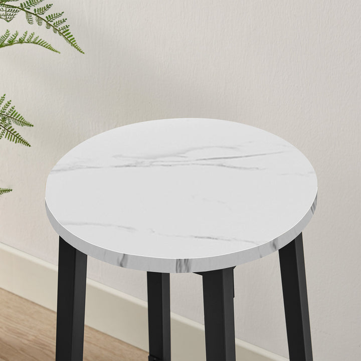 Barstol / høj skammel – marmor / sort | moderne loftstil